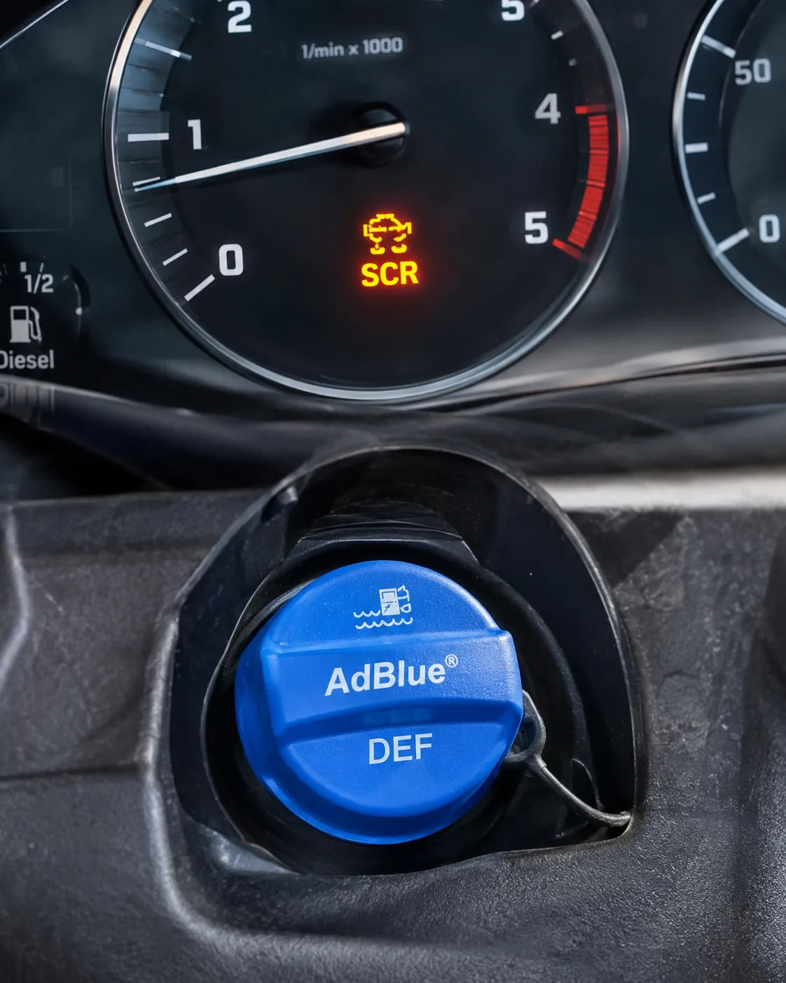 Dizel araçta adblue / scr uyarısı arıza belirtisi görseli